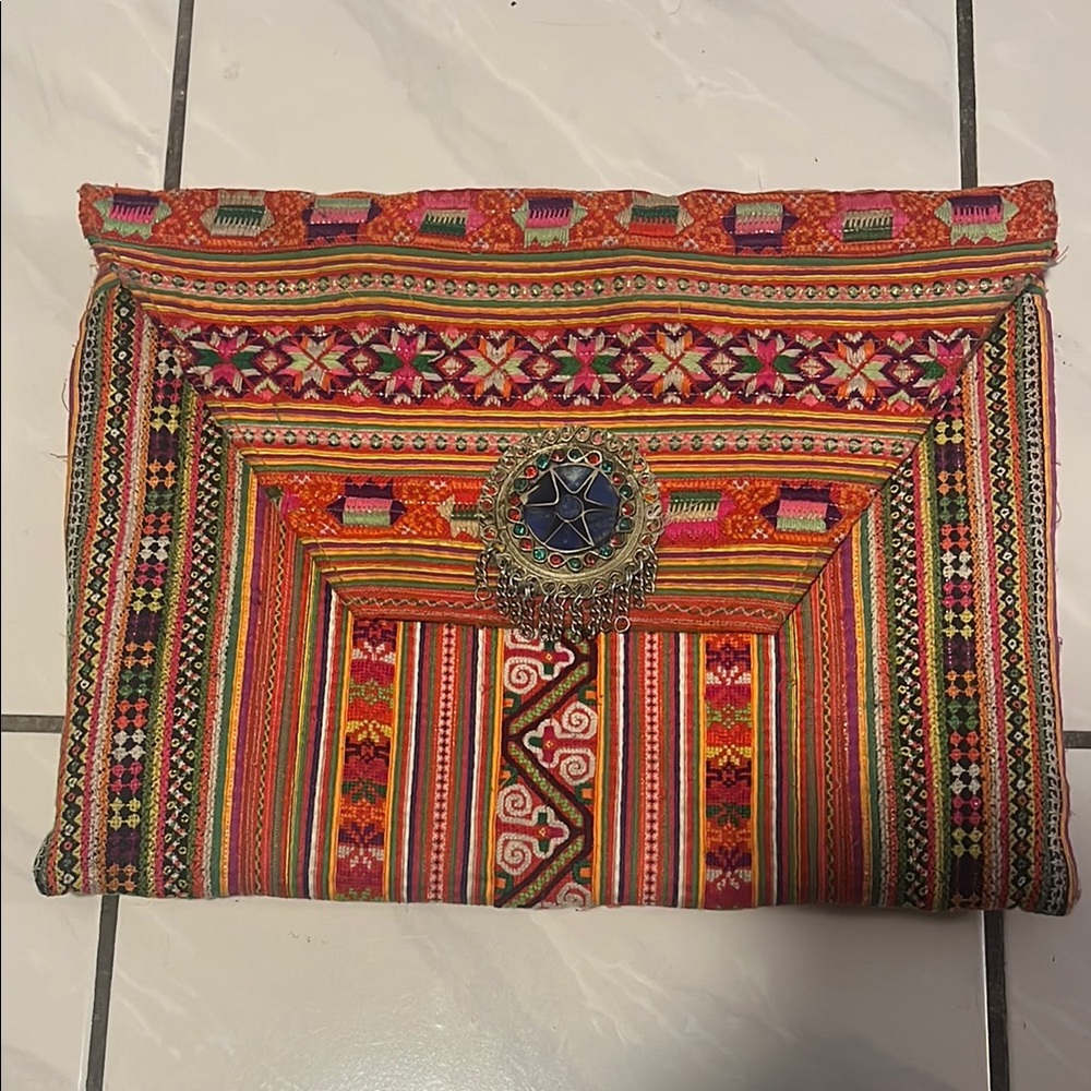 Colorful Embroidered Clutch or Laptop Case